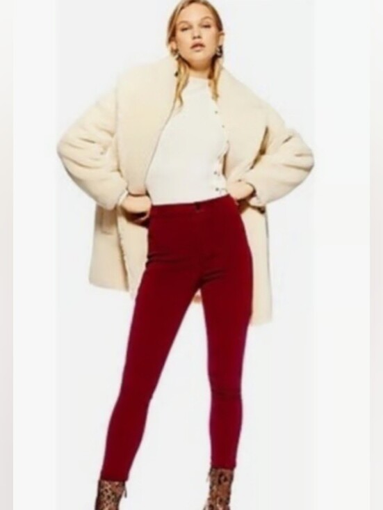 Rock & Republic Pants - Rock & Republic Burgundy Red Corduroy Low Rise Skinny Pants Size 4 Soft Ribbed